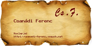 Csanádi Ferenc névjegykártya