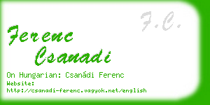ferenc csanadi business card